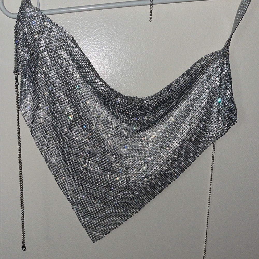 Sparkle Backless Crop Top